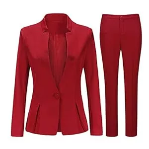 YYNUDA Kostüme YYNUDA Damen Hosenanzug Business 2 Teiilg Anzug Slim Fit Elegant Blazer mit Anzughosen für Büro