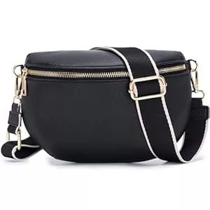 Roulens Taschen & Rucksäcke Roulens Kleine Damen Umhängetaschen,Elegant Bauchtasche Damen,Umhängetasche aus Veganes PU Leder,Crossbody Bag Damen,RFID Blockierung Kartenschlitz Brusttasche mit Verstellbar Abnehmbar Breiter Gurt