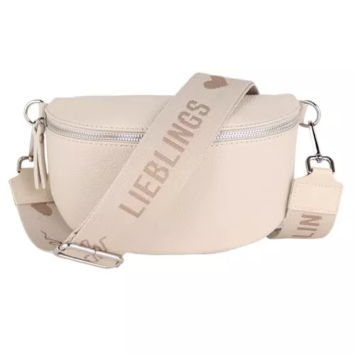 MIRROSI Taschen & Rucksäcke MIRROSI® Bauchtasche Damen, Echtleder, Made in Italy, Umhängetasche, Brusttasche, Crossbody Bag (1 Tasche & 2 Gurte)