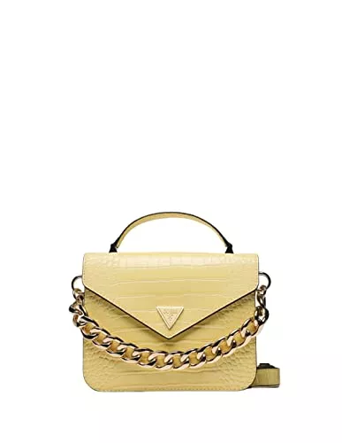 Guess Taschen & Rucksäcke Guess Damen Retour Croc-Print Handbag, Gelb