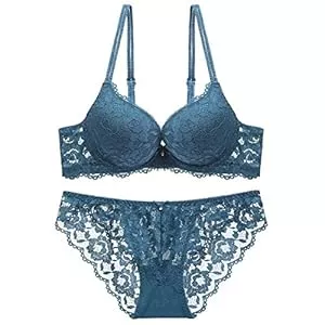 Necalisi Unterwäsche & Dessous Necalisi Dirndl BH Damen Set Spitze Riemchen Bralette und Panty Set Maximizer Push up BH