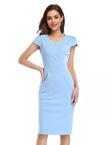 KOJOOIN Business KOJOOIN Damen Elegant Etuikleider Festliches Cocktail Bleistiftkleid Knielang Business Kleider（Verpackung MEHRWEG）