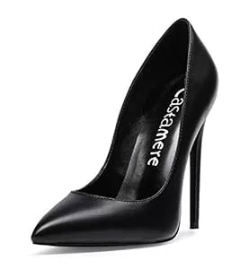 Castamere High Heels Castamere Damen High Heels Schwarzes Futter Spitzen Pfennigabsatz Pumps Slip On Elegant Klassische Schuhe 12CM Stiletto Heels