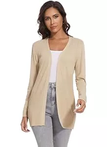 Famrrifuu Strickjacken Famrrifuu Leichte Strickjacke Damen Jacke Dünn Lang Cardigan Sommer Langarm Elegant Casual Sommerjacke