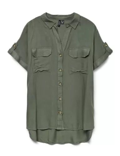 VERO MODA Hemdblusen VERO MODA Damen Vmbumpy S/S Shirt WVN Ga Noos Kurzarmbluse