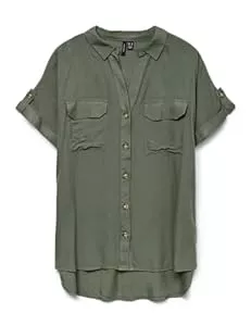 VERO MODA Hemdblusen VERO MODA Damen Vmbumpy S/S Shirt WVN Ga Noos Kurzarmbluse