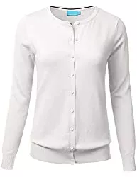 FLORIA Strickjacken FLORIA Damen Button-Down-weiche Strickjacke Pullover mit rundem Ausschnitt lange Ärmel