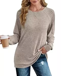 XIEERDUO Pullover & Strickmode XIEERDUO Pullover Damen Sweatshirt Plissiert Langarmshirt Herbst Winter 2024