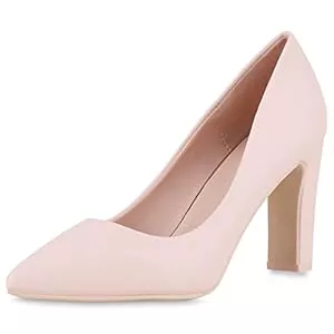 VAN HILL High Heels VAN HILL Damen Spitze Pumps mit Blockabsatz