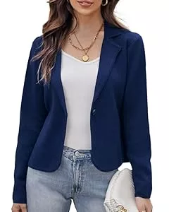 GRACE KARIN Blazer GRACE KARIN Damen Strickjacke Langarm V-Ausschnitt Herbst Winter Stretch Cardigan Button Down Pullover Strickwaren