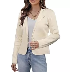 GRACE KARIN Blazer GRACE KARIN Damen Strickjacke Langarm V-Ausschnitt Herbst Winter Stretch Cardigan Button Down Pullover Strickwaren