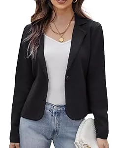 GRACE KARIN Blazer GRACE KARIN Damen Strickjacke Langarm V-Ausschnitt Herbst Winter Stretch Cardigan Button Down Pullover Strickwaren