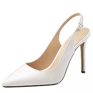 Soireelady High Heels Soireelady Damen Slingback Pumps,Spitz Sandalen Stiletto High Heel,10cm Hohe Absätze Damenschuhe