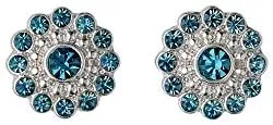 PILGRIM Schmuck Pilgrim Jewelry Damen-Ohrstecker Messing Kristall Ear post versilbert 1.0 cm blau 281346913