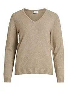 Vila Pullover & Strickmode Vila Damen VIRIL V-NECK L/S KNIT TOP - NOOS 14042769