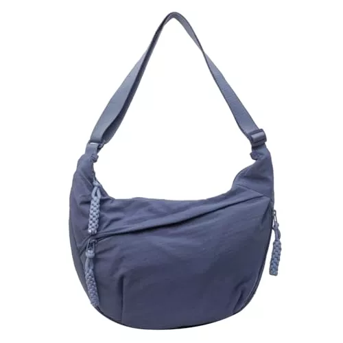 GSenhui Taschen & Rucksäcke GSenhui Halbmond Crossbody Bag Hobo Tasche Schultertasche Nylon Dumpling Umhängetasche mit Verstellbarer Schultergurt Bauchtasche Nylon Beige Ähren Reißverschluss