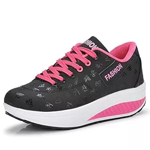 Toride Sneaker & Sportschuhe Damen Plattform Mode Trainer Schuhe Casual Sportschuhe Frühling Herbst Schnür Fitness Schuhe mit Wedge Heel Sneakers