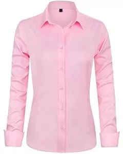 J.VER Hemdblusen J.VER Bluse Damen Casual Business Bluse Damen Button Down Shirts Klassische Langarm Kragen Tops Bügelleichtes Modern Oberteil