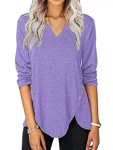 Lylinan Langarmshirts Damen Tops Sommer Kleidung Hoodies für Frauen Shirts Casual Kurzarm Mode Blusen Trendy Tuniken Camisas de Mujer
