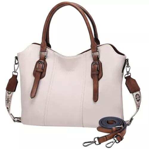 VASCHY Taschen & Rucksäcke VASCHY Handtasche für Dame, Vegan Leder Hobo Taschen Top Griff Satchel Schulter Frauen Geldbörse Handtasche Geldbörse mit Crossbody Gitarrengurt