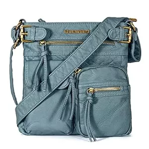 Montana West Taschen & Rucksäcke Montana West Crossbody Bag for Women Multi Pocket Shoulder Bags Medium Travel Purses Ultra Soft Washed Leather