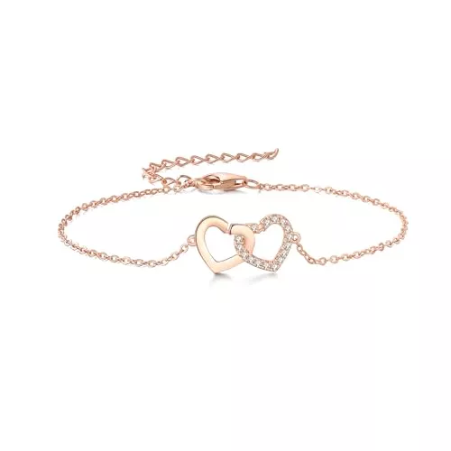 GW Schmuck GW Armband Damen mit Herz Anhänger Zirkonia Silberarmband Damen Schmuck Geschenke für Frauen Mama Beste Freundin
