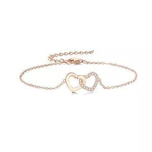 GW Schmuck GW Armband Damen mit Herz Anhänger Zirkonia Silberarmband Damen Schmuck Geschenke für Frauen Mama Beste Freundin