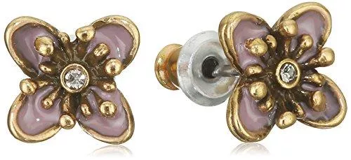 PILGRIM Schmuck Pilgrim Jewelry Damen-Ohrstecker Messing Pilgrim Damen-Ohrstecker aus der Serie Flower Rosa vergoldet,multi 1.0 cm 241332803