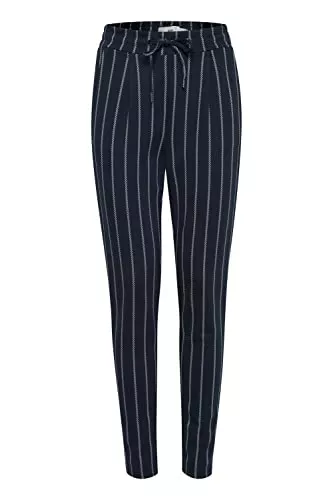 ICHI Hosen ICHI IHRUTI PA7 Damen Chino Hose Stoffhose mit Viskoseanteil bequemer Elastikbund Schmaler Schnitt