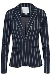 ICHI Blazer ICHI IHRUTI BL7 Damen Blazer Kurzblazer Jacke gestreifter EIN-Knopf-Blazer mit Stretch und Reverskragen