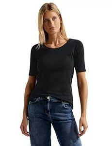 Cecil T-Shirts Cecil Damen Style Lena Basic T-Shirt Baumwolle