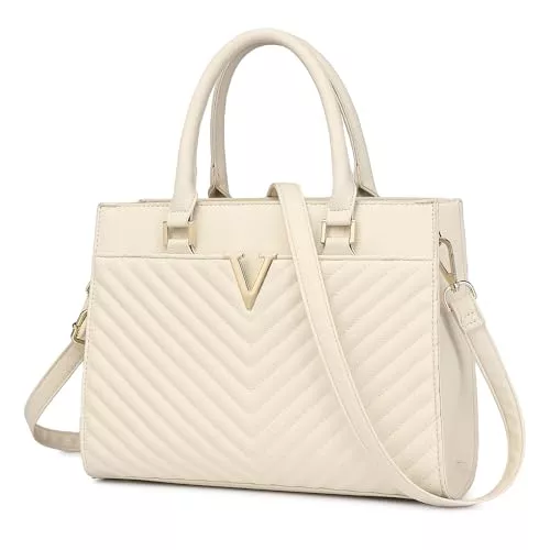 Miss Lulu Taschen & Rucksäcke Miss Lulu Handtaschen für Damen, Schicke V-Stepp Frauen Henkeltaschen mit Goldenen Beschlägen, Große PU-Ledertasche für Arbeit, Schule, Reisen