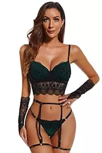 ADSEXY Unterwäsche & Dessous ADSEXY Damen Sexy Spitze Dessous Sets Durchsichtige Blumen Chinesische Stickerei Durchsichtige Träger BH und Panty 2 Stück Push Up