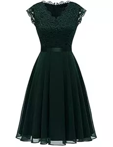 Dressystar Cocktail Dressystar Damen Ballkleid Maxi Lang Abendkleider Elegant für Hochzeit Spitzen Cocktailkeid