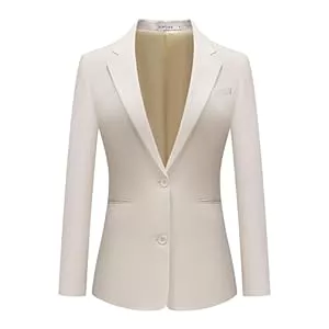 Kelyaa Blazer Kelyaa Lässiger Damen-Blazer, 2 Knöpfe, Revers, offene Vorderseite, langärmelig, Blazer, Business, Büro, Arbeit, Anzugjacken