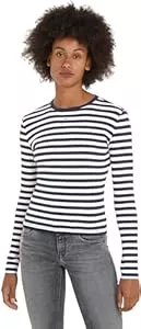 Tommy Jeans Pullover & Strickmode Tommy Jeans Damen Langarmshirt Rib Stripe Top Basic