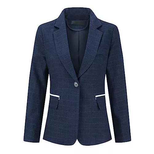 YYNUDA Blazer YYNUDA Blazer Damen Elegant Sportlich Longblazer Kariert Casual Sakko Karomuster Business Jacke