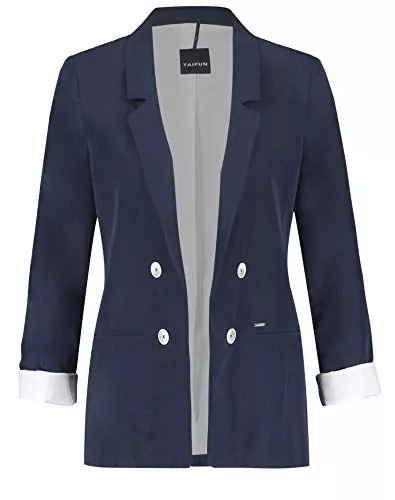 Taifun Blazer Taifun Damen Blazer aus Lyocell-Mix 3/4 Arm, Krempelarm, Langarm unifarben