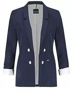 Taifun Blazer Taifun Damen Blazer aus Lyocell-Mix 3/4 Arm, Krempelarm, Langarm unifarben