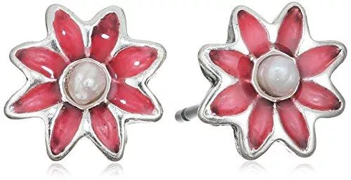 PILGRIM Schmuck Pilgrim Jewelry Damen-Ohrstecker aus der Serie Classic versilbert pink 0.6 cm 611316703
