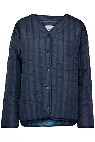 OXMO Jacken OXMO OXSaggy Damen Steppjacke Übergangsjacke Jacke mit Druckknöpfen V-Ausschnitt Oversize Fit leicht gefüttert