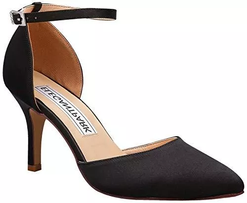Duosheng &amp; Elegant High Heels Duosheng &amp; Elegant High Heel Pumps Satin Ankle Strap Riemchen Hoch Spitze Zehen Satin Partei Abendschuhe Hochzeitsschuhe Brautschuhe
