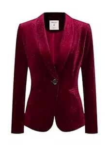 Allegra K Blazer Allegra K Damen Velvet Blazer Einfarbig Schalkragen Knopf Samt Büromantel