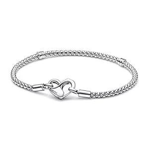 PANDORA Schmuck Pandora Moments Nietenketten-Armband, Sterlingsilber, mit Herzverschluss