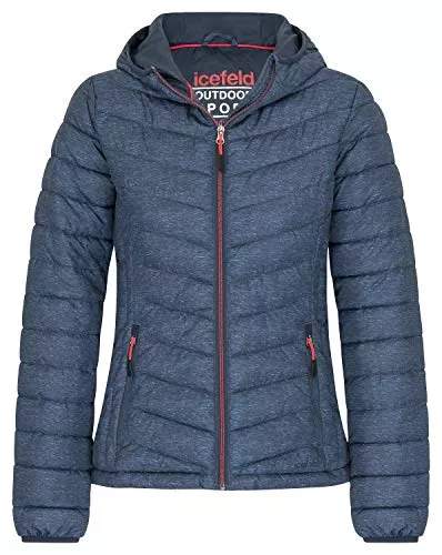 icefeld Jacken icefeld Damen Jacke/Steppjacke/Pufferjacke/Isolationsjacke, gefüttert, mit Kapuze