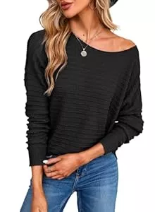 Dokotoo Pullover & Strickmode Dokotoo Pullover Damen Rundhals Struktur Strickpullover Basic Einfarbig Langarmshirt Oberteil Pulli für Herbst Winter S-XXL