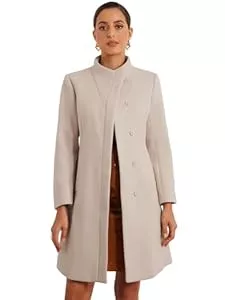 Allegra K Mäntel Allegra K Damen Mantel Jacke Herbst Zweireihiger Winter Stehkragen Klassischer Peacoat