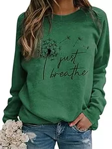 Dresswel Pullover & Strickmode Dresswel Damen Löwenzahn Sweatshirt Langarmshirt Pusteblume Drucken Pullover Herbst Winter Bluse Tops Oberteile