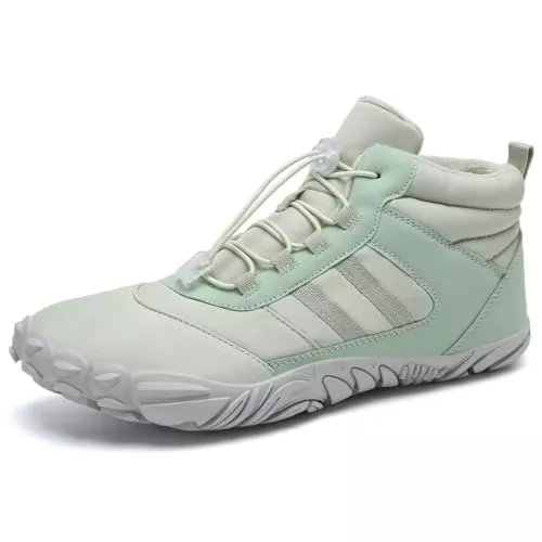 IceUnicorn Stiefel Winter BarfussSchuhe Damen Herren Barfußschuhe Gefüttert Bequem Winterschuhe Winterstiefel Barefoot Shoes Minimalistische