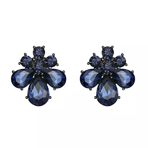 EVER FAITH Schmuck EVER FAITH Blumen Ohrstecker für Damen Mädchen Strass Kristall Hochzeits Braut Tropfen Ohrringe